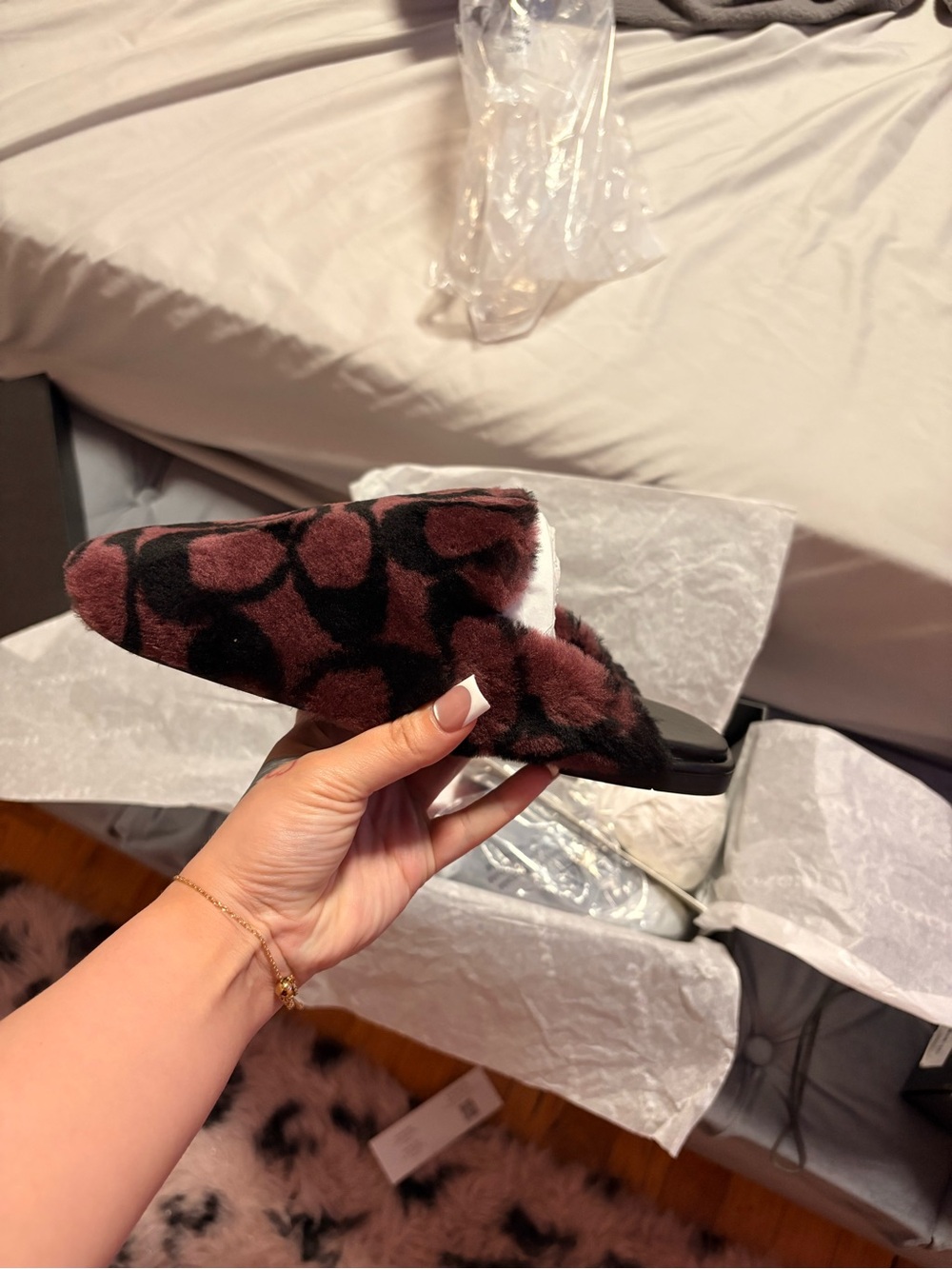 Coach Signature Slippers in Merlot